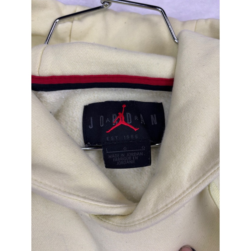 2000s Nike Air Jordan Jumpman Mens Large Yellow Fleece Pullover Raglan Sleeve - Picture 4 of 8